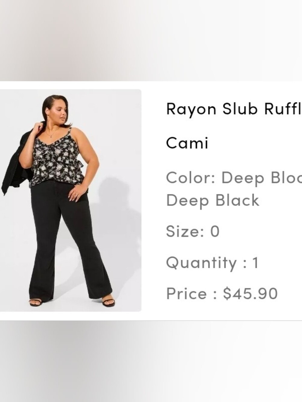 Torrid Rayon Slub Ruffle V- Neck - Picture 5 of 5